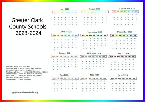 greater clark county schools|2023 2024 gccs school year.